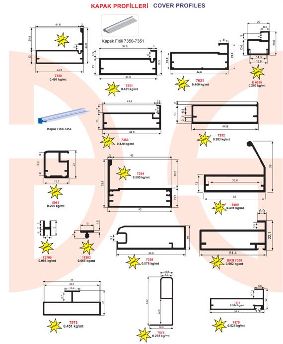 Okov - Aluminijum - Utkan STAR Cover Profiles