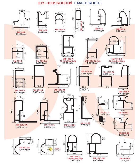 Okov - Aluminijum - Utkan STAR  Handle Profiles