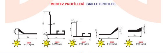 Okov - Aluminijum - Utkan STAR Grille Profiles 