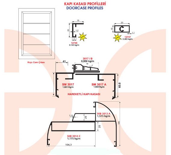 Okov - Aluminijum - Utkan STAR Doorcase Profiles 2