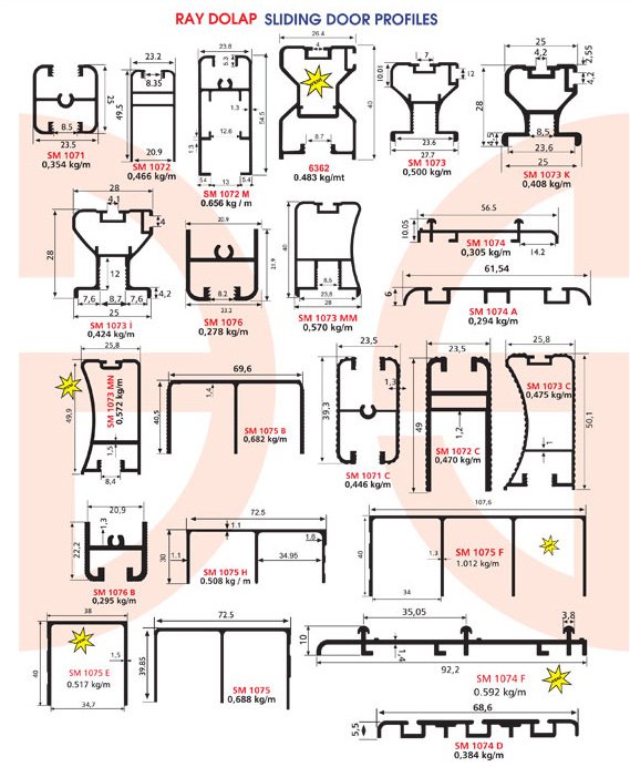 Okov - Aluminijum - Utkan STAR Sliding Door Profiles