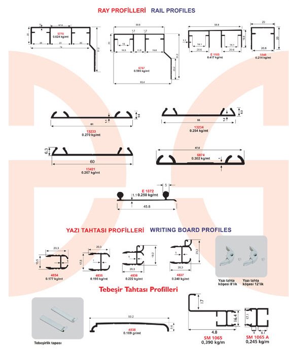 Okov - Aluminijum - Utkan STAR Rail Profiles