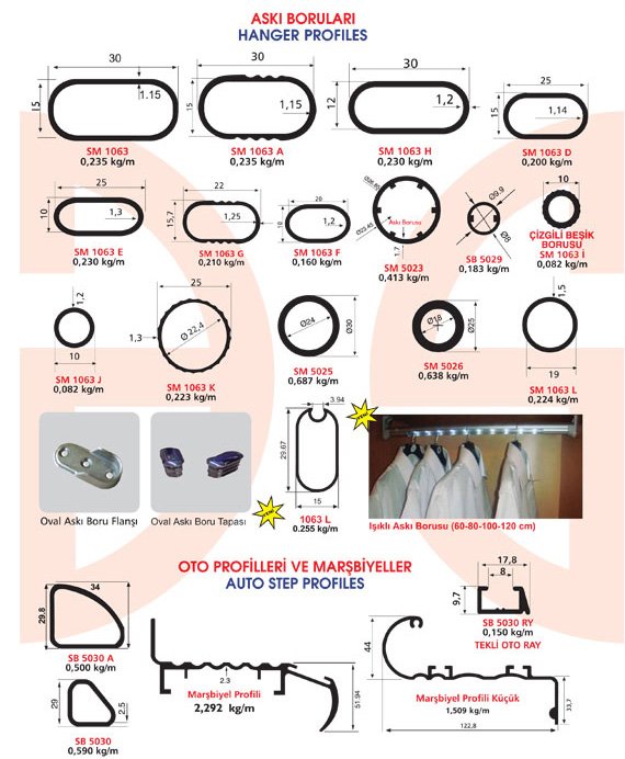 Okov - Aluminijum - Utkan STAR Hanger Profiles