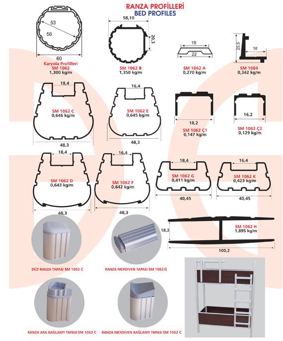 Okov - Aluminijum - Utkan STAR Bed Profiles