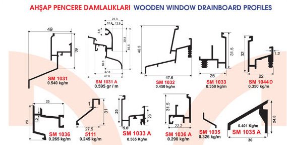 Okov - Aluminijum - Utkan STAR  Wooden Window Drainboard Profiles