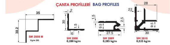 Okov - Aluminijum - Utkan STAR Bag Profiles