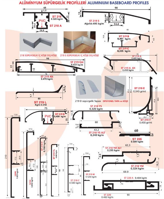 Okov - Aluminijum - Utkan STAR Alumınıum Baseboard Profiles